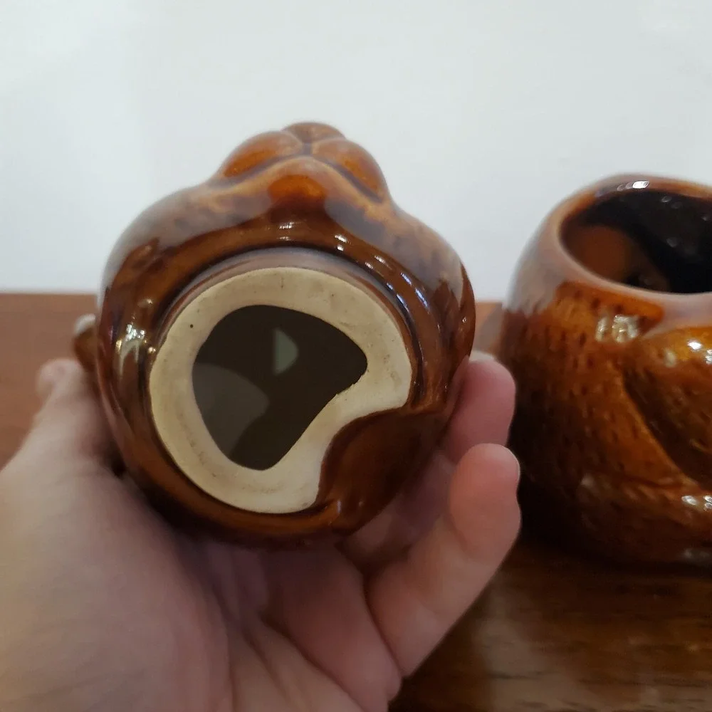 Vintage Hand Painted Honey Bear Jar With Lid without dipping stick